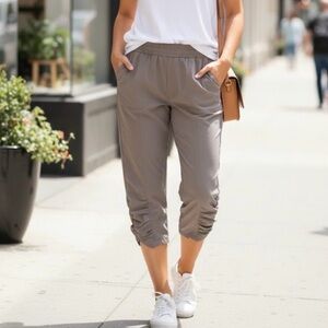 Royalty For Me Tan Cargo Pants with Elastic Ankle
